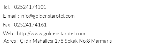 Golden Star Otel telefon numaralar, faks, e-mail, posta adresi ve iletiim bilgileri